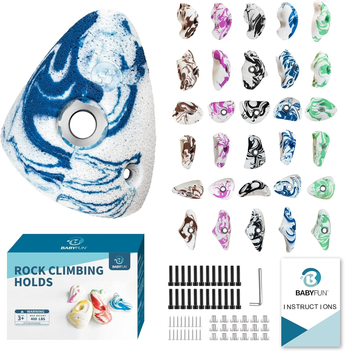 Large Rock Climbing Holds with Mounting Hardware Y871