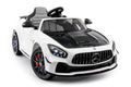 White 12V Ride-On Car with Leather Seats and LED Lights N3162