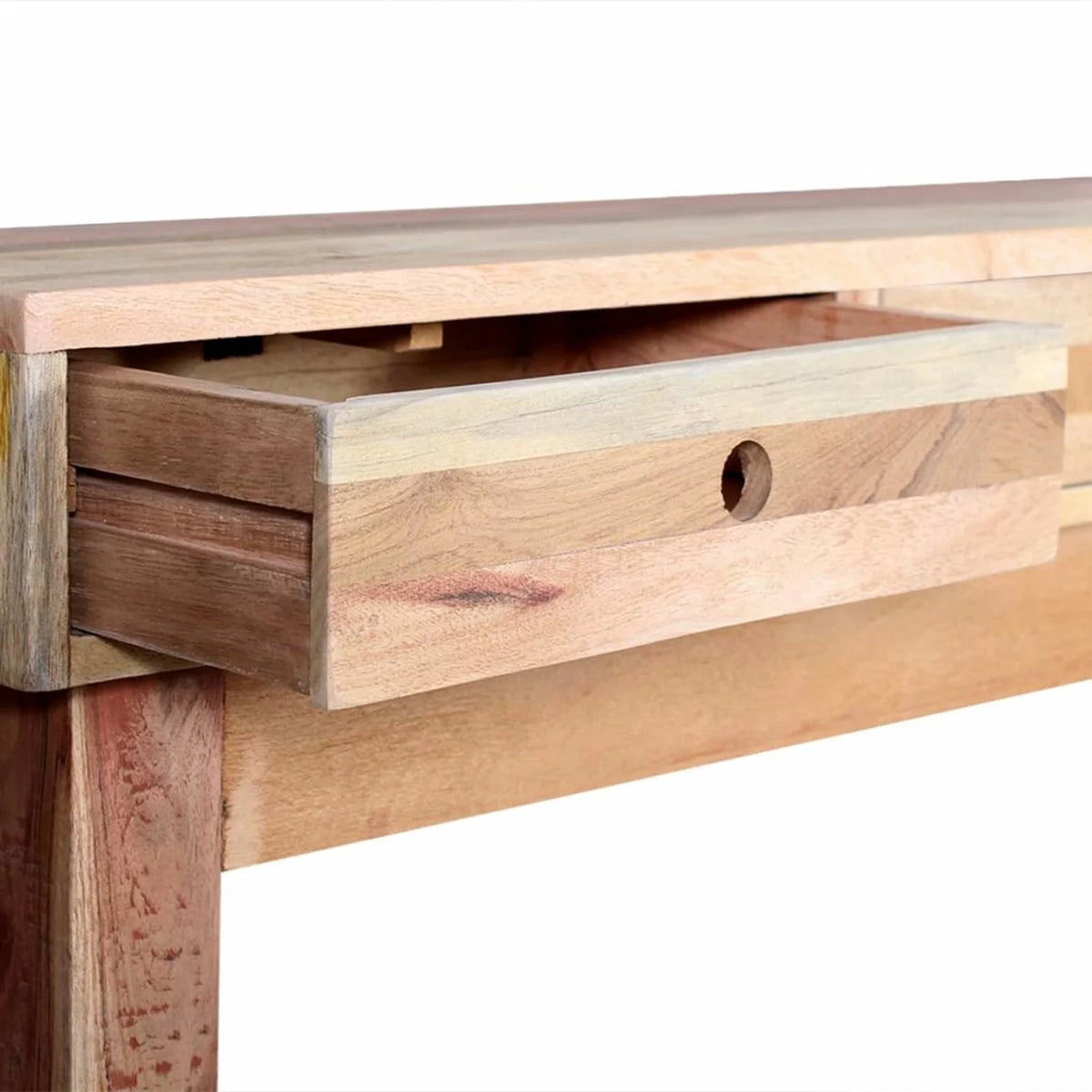 Console Table with 3 Storage Drawers Reclaimed Wood Y807772