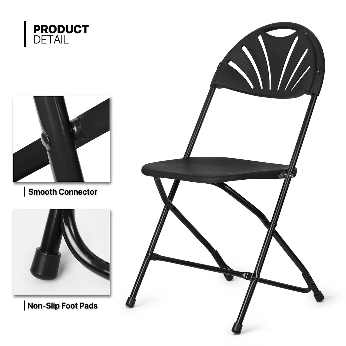 11 Pieces White Folding Plastic Table and Chair Set T360335