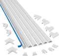 White 30FT Self-Adhesive Cord Cover Kit with 6 x 5FT Channels B7978