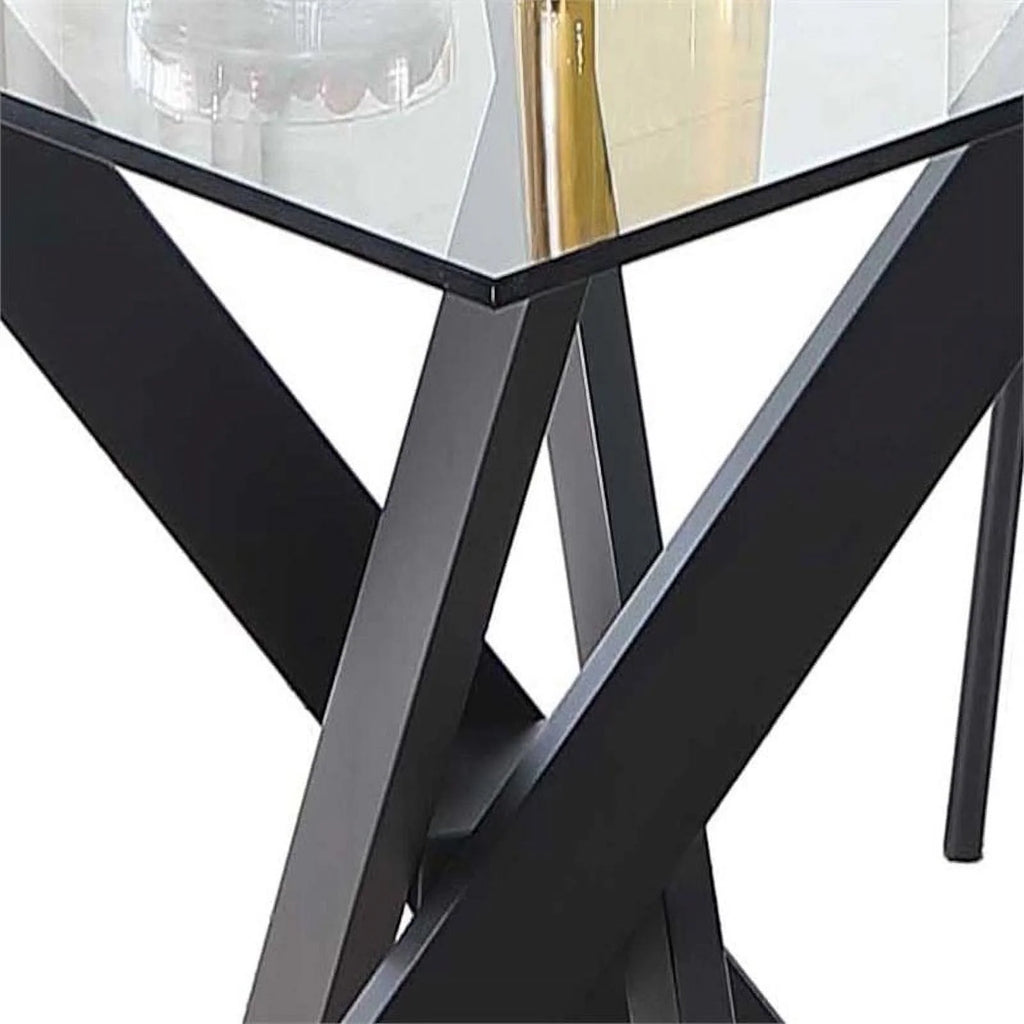48" Round Steel and Glass Dining Table G372
