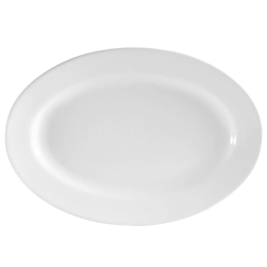 Super White Clinton Rolled Edge Serving Platter U592