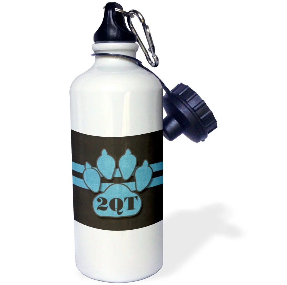 Blue Dog Paw Print Straw Water Bottle, 21-ounce V27838