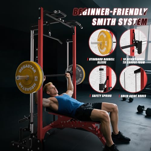Compact Smith Machine Home Gym with LAT Pulldown P352080