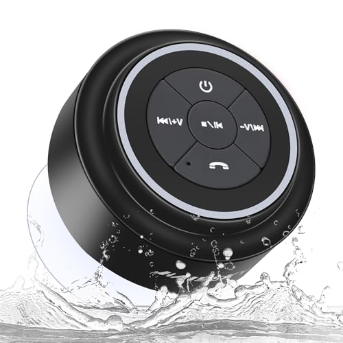 Bluetooth Shower Speaker with Suction Cup, IP67 Waterproof Speaker with LED Light Z564549