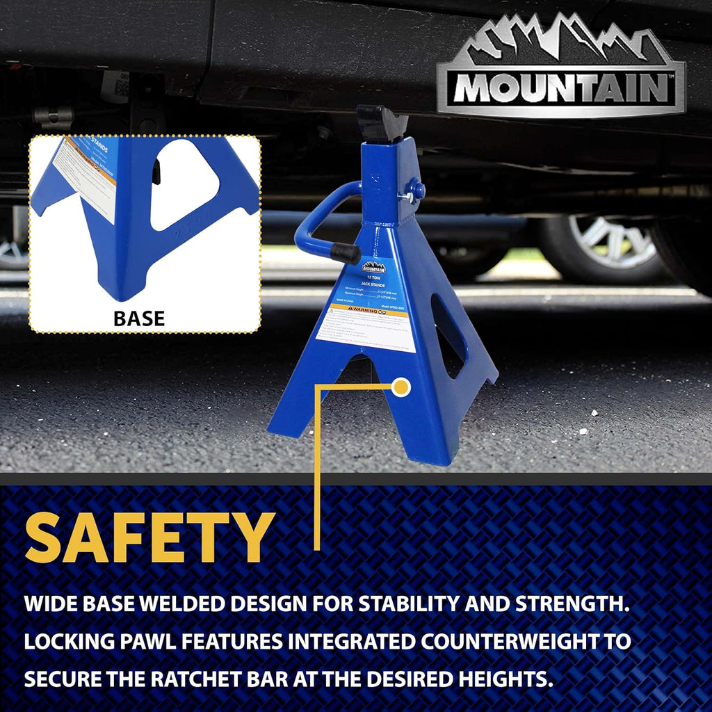 12 Ton Steel Jack Stands (Pair) J1940