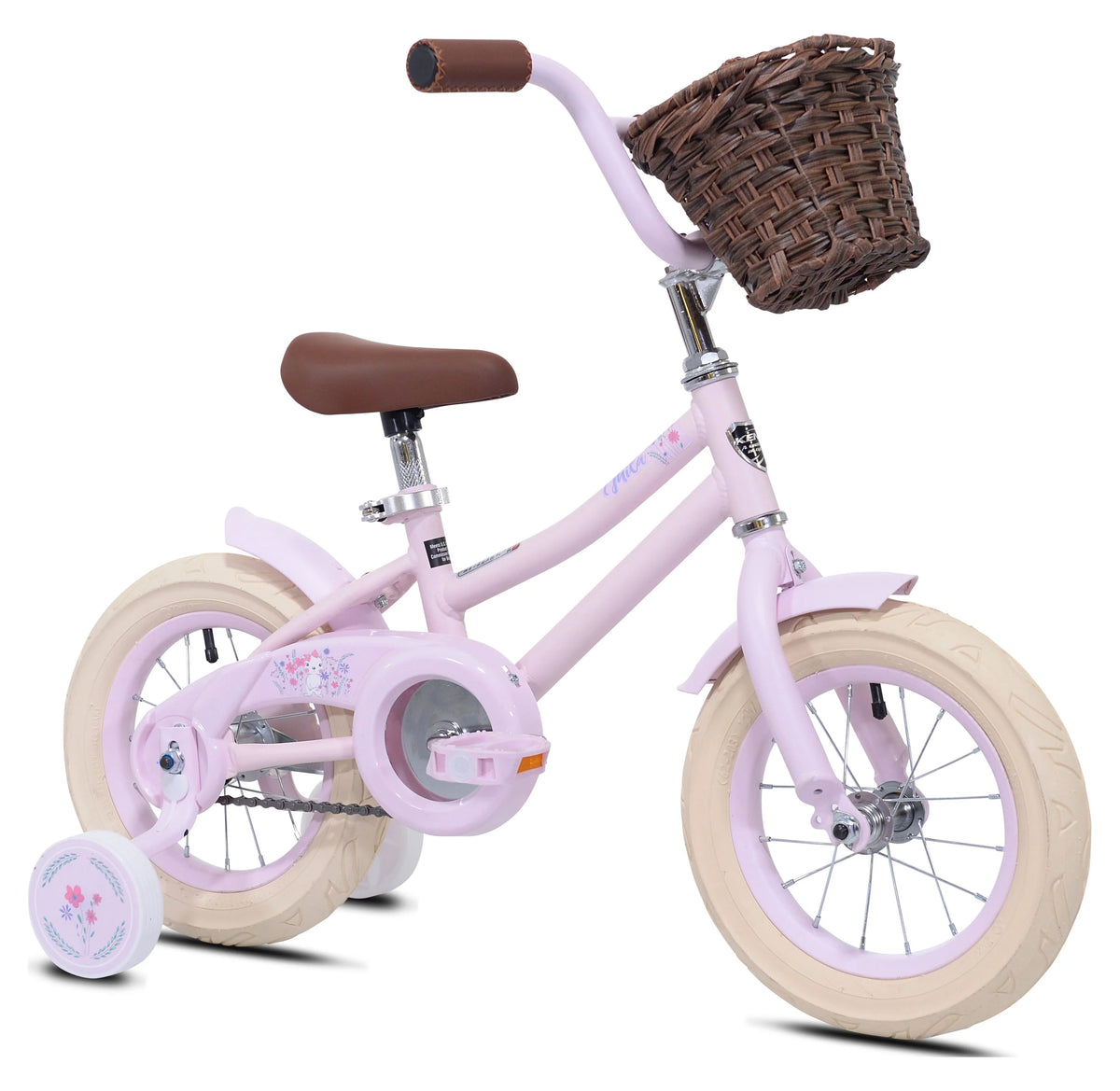 12 in. Pink Child Bicycle with Front Basket I18907