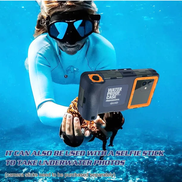 Waterproof Protective Case for Phones Up to 6.9 Inch with Lanyard D8064