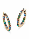 Multicolor Crystal Inside-Out Hoop Earrings G70154