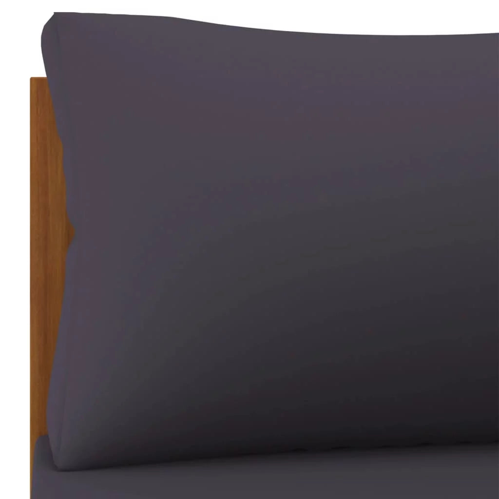 Dark Gray Cushions Solid Acacia Wood Corner Sofas W679525