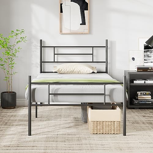 Full Size Metal Platform Bed Frame with Headboard and Footboard Z378