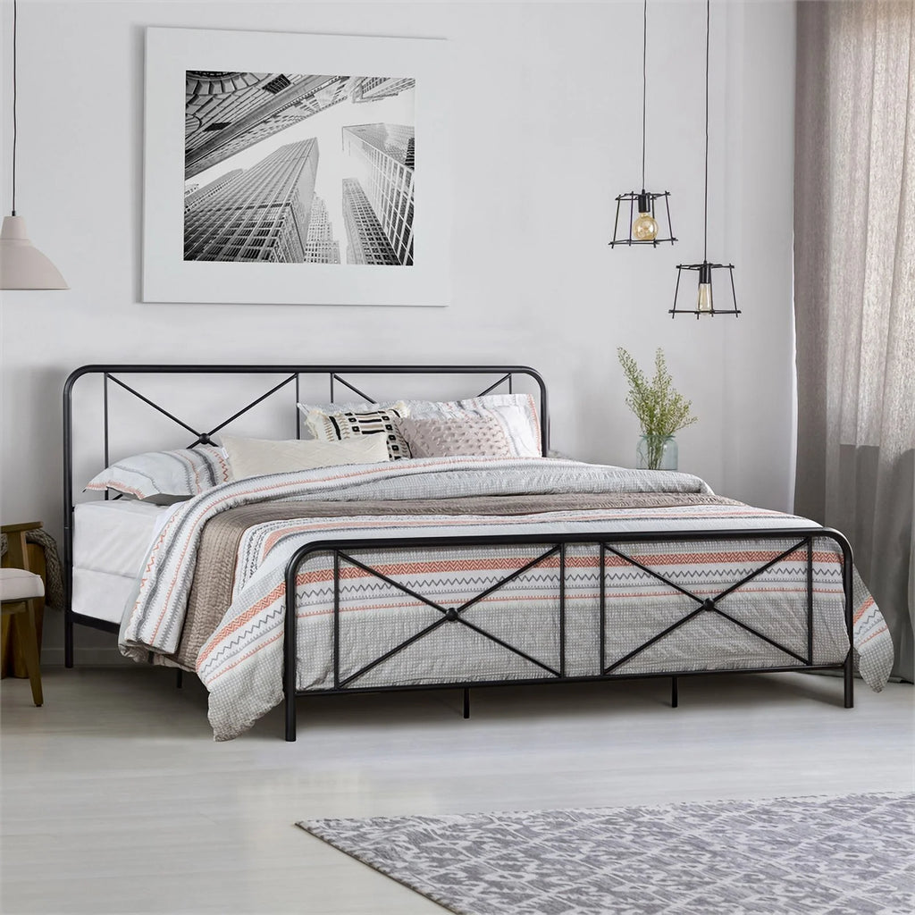 Metal King Bed Black D624279