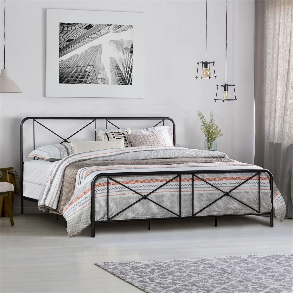 Metal King Bed Black D624279