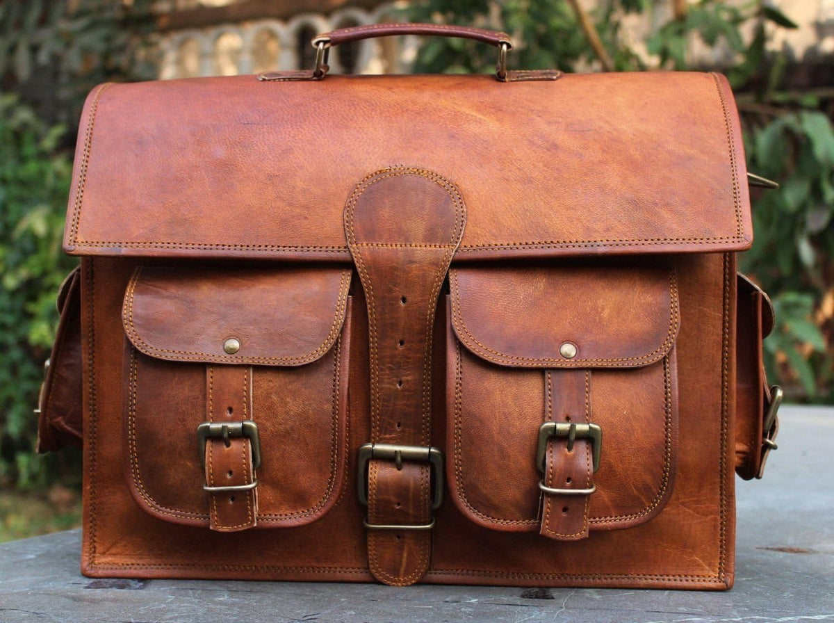 Vintage Leather Laptop Messenger Bag C40263