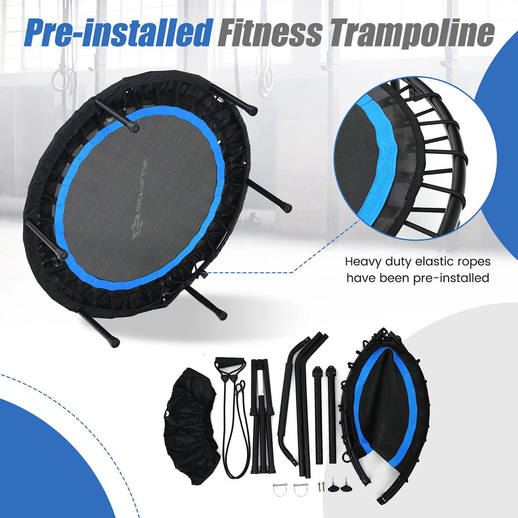 40'' Foldable Trampoline Rebounder with Resistance Bands J769