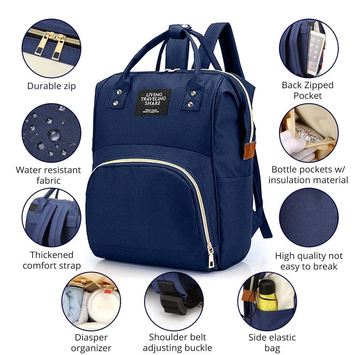 Waterproof Large Capacity Diaper Bag Backpack Y775813